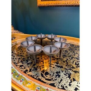 Dansk Designs Denmark Cast Iron Candle Ring by Jens Quistgaard, 8-Light Holder